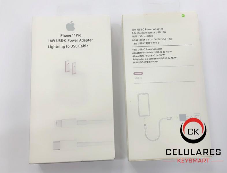 CARGADOR IPHONE 11 PRO MAX 18W CAJA BLANCA TIPO ORIGINAL ( MU7V2ZM/A )