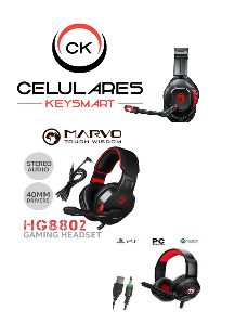 Audifonos MARVO GAMER HG8929 USB+ 3.5MM / COMPATIBLE CON PS4 NEGRO