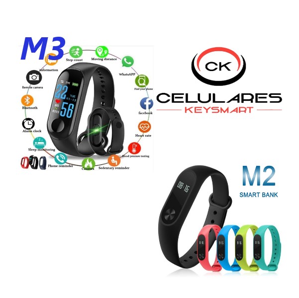 RELOJ INTELIGENTE M2/M3 MEDIDOR DE PULSO CAJA BLANCA