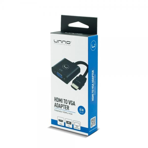 ADAPTADOR VGA A HDMI UNNO NEGRO