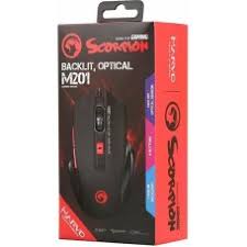 MOUSE MARVO GAMER ALAMBRICO M201 NEGRO/ROJO