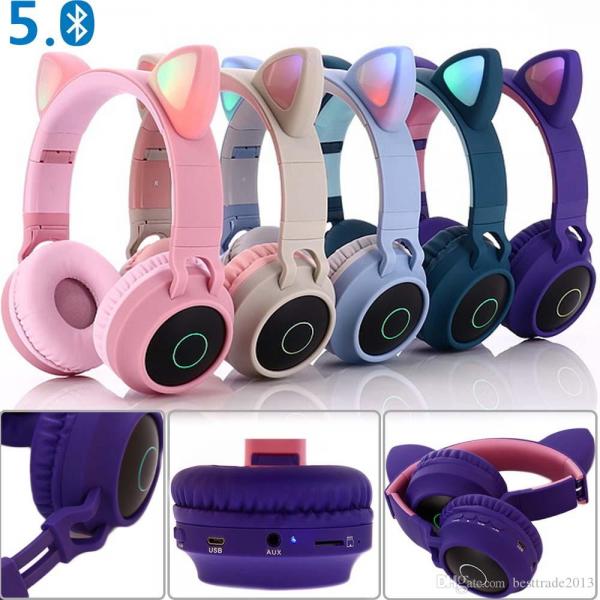 DIADEMA BLUETOOTH CON OREJAS / BT-28 Rosado
