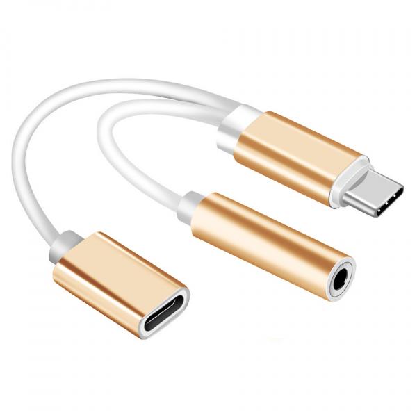 ADAPTADOR TIPO C A AUDIFONO Y CARGADOR OTG-TC02