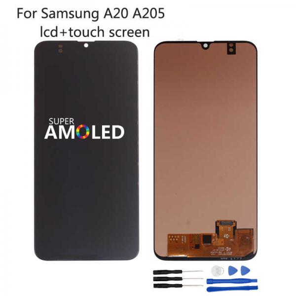 LCD SAMSUNG A20 /MS-205 OLED SIN MARCO NEGRA