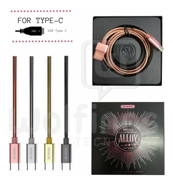 CABLE USB METALICO 1M / WK  ALLOY WDC-039 TIPO C