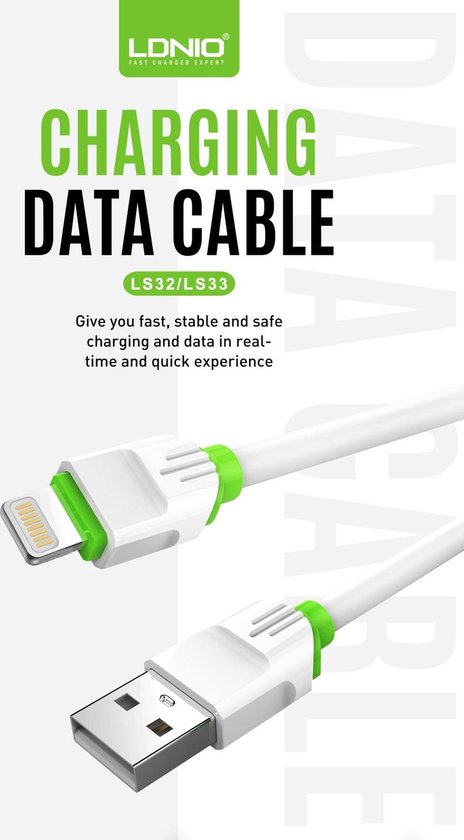 CABLE USB LONIO / V8/ 2MTS /BLANCO LS33 S6