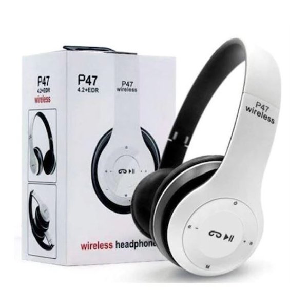 AUDIFONO BLUETOOTH / MICRO SD / RADIO BP47 / P47 BLANCO