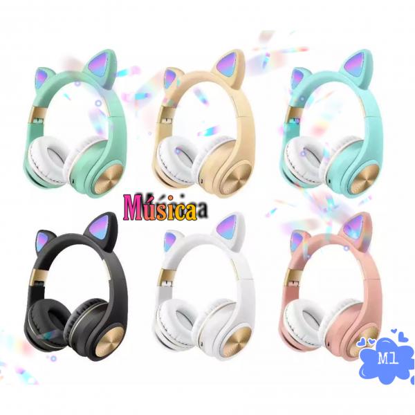 AUDIFONO BLUETOOTH DIADEMA  CON OREJAS / PAT-3188 / M1 ROSA