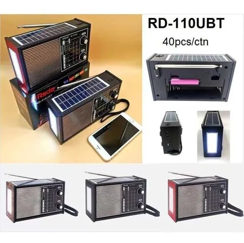 BOCINA PANEL SOLAR INALAMBRICO / FOCO / RADIO RD-110UBT