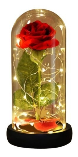 ROSA ENCAPSULADA GRANDE CON LUZ