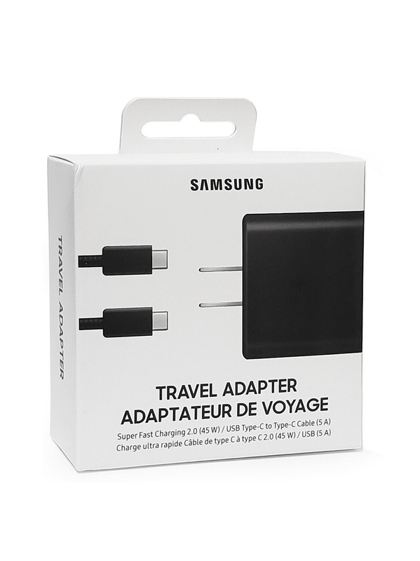 CARGADOR ORIGINAL SAMSUNG TIPO C 45W SUPER CARGA RAPIDA NEGRO