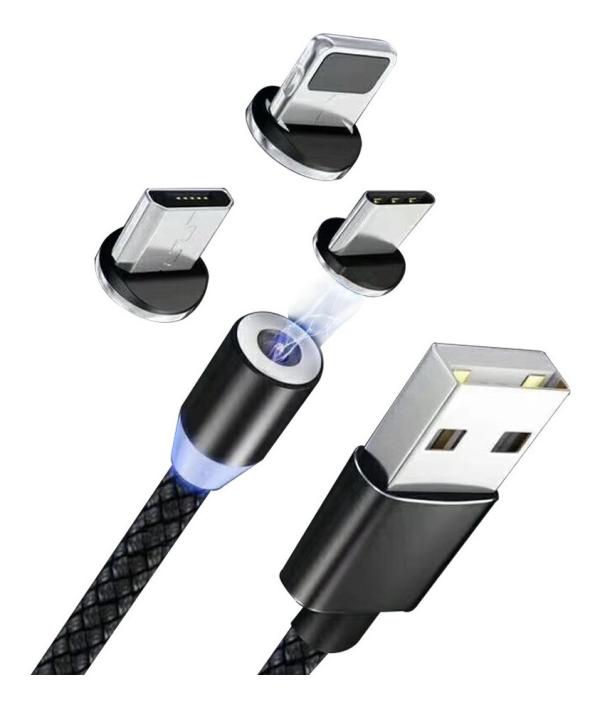 CABLE USB TRANYOO MAGNETICO 3 EN 1 TIPO C / IPHONE / V8