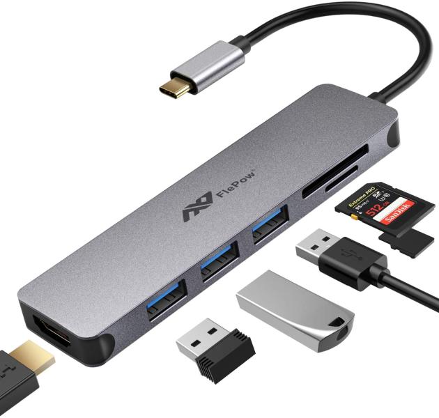 USB HUB 3.0 TIPO C 6 EN 1 GD-6830 CQT-309B