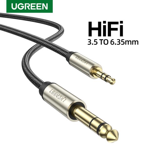 CABLE 3.5MM MACHO A 6.35MM MACHO TRS ESTEREO AV127 10625 UGREEN 1M GRIS