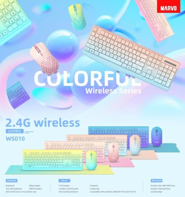 SET MARVO TECLADO Y MOUSE WS010