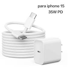 CARGADOR DE IPHONE 15 PRO MAX /35W/TIPO C BLANCO