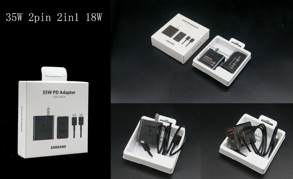 CARGADOR SAMSUNG 35W PD/ CON DOBLE SALIDA TIPO C Y USB CAJA BLANCA