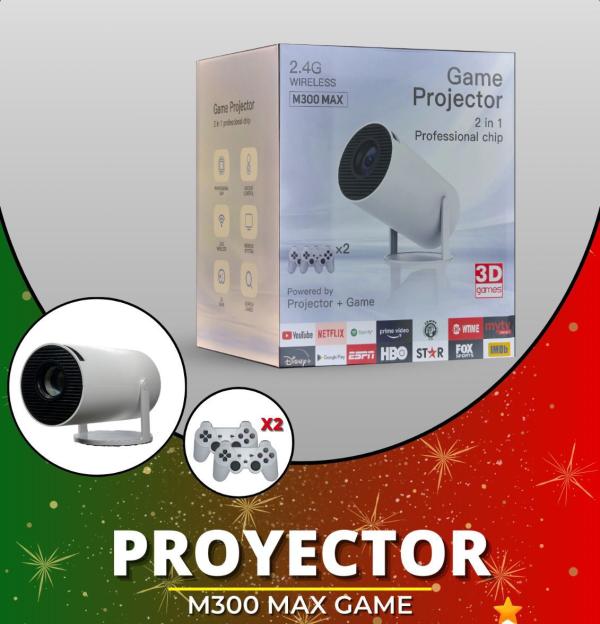 PROYECTOR DE IMAGEN M300 MAX 2.4G WIRELESS 4K ULTRA HD CON JUEGO INCORPORADO