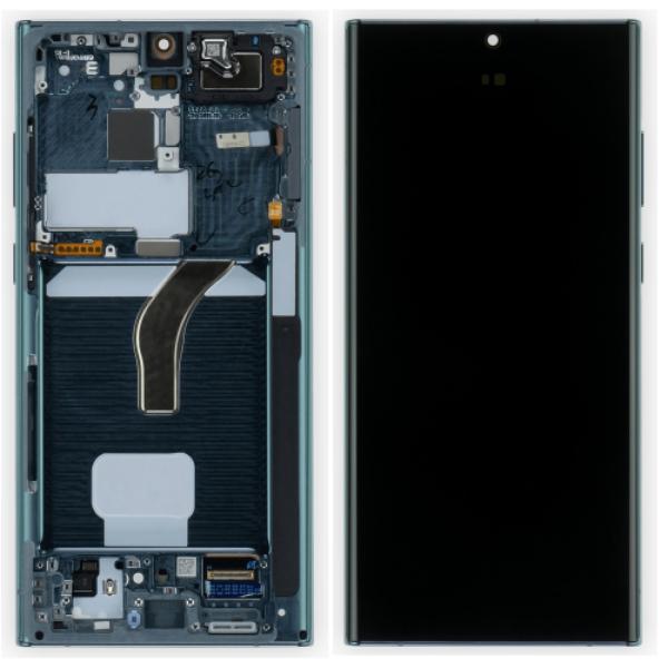 PANTALLA COMPLETA SAMSUNG S22 ULTRA CON MARCO Plata