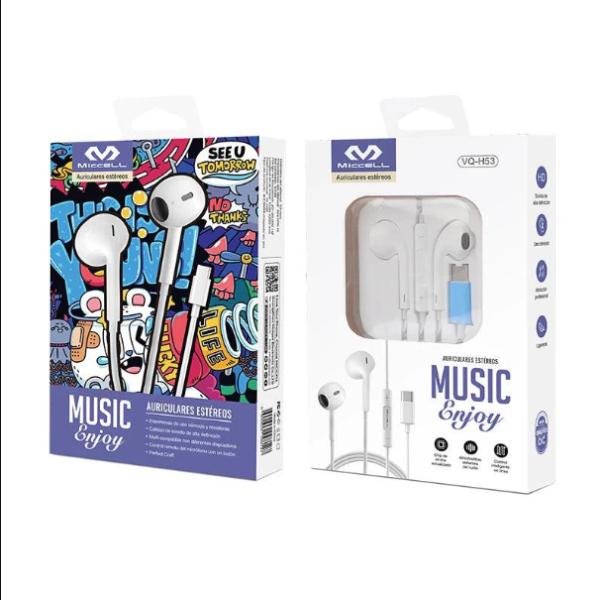 AUDIFONOS MICCELL VQ-H53 TIPO C BLANCOS
