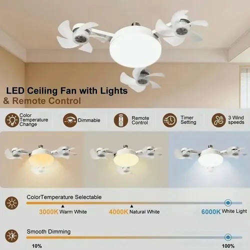 VENTILADOR CON BOMBILLO LED / F3 / CP-FS07