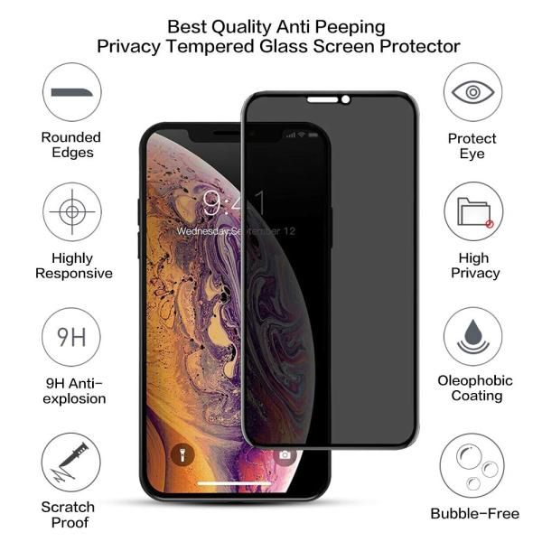 VIDRIO TEMPERADO GORILA GLASS / FULL GOMA / 5D/9D PREMIUM PRIVADO IPHONE 16 PRO MAX