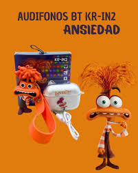 AUDIFONOS BLUETOOTH CON LLAVERO KR-IN2 / INSIDE OUT / INTENSAMENTE ANSIEDAD