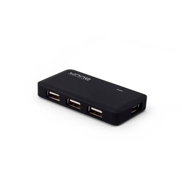 HUB UNNO MINI HUN USB 4 PUERTOS USB 2.0 HB10008BK