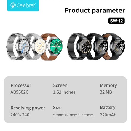SMART WATCH / RELOJ INTELIGENTE CELEBRAT SW12