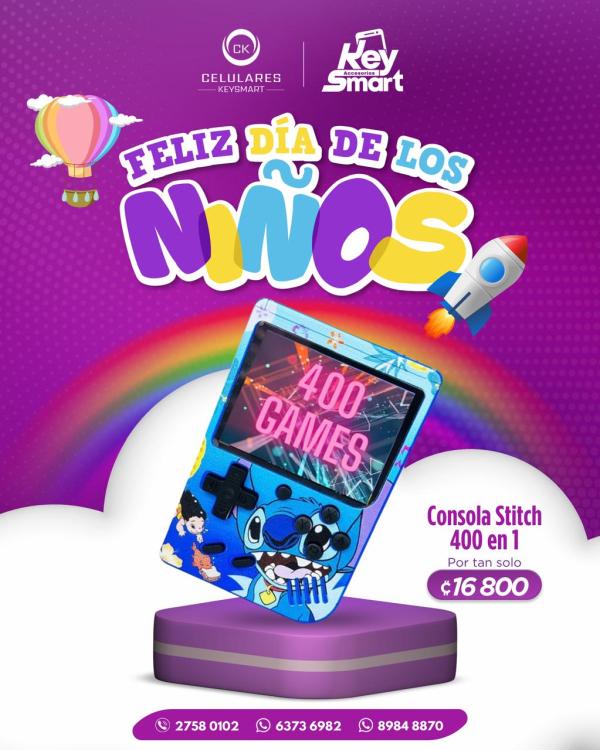 CONSOLA  RETRO 400 JUEGOS EN 1 DISE&Ntilde;OS STITCH