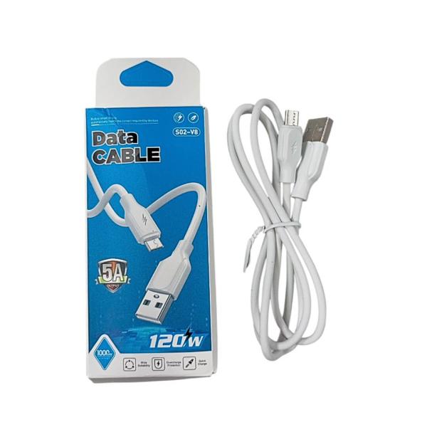 CABLE USB CAJA BLANCA Y AZUL S02 / 120W / 1MTS V8